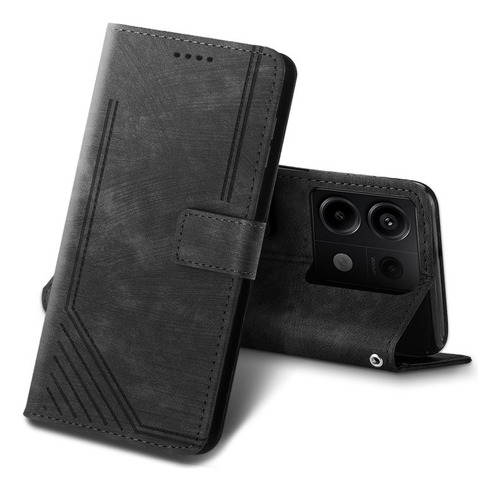 For Redmi Note 13 Pro 5g Pu Wallet Flip Card Case+lanyard