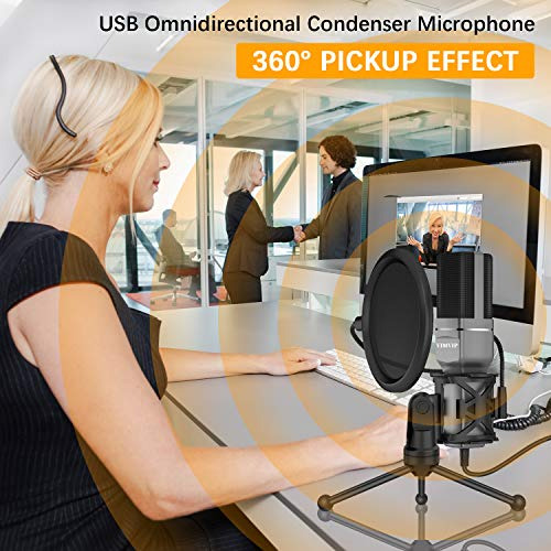 Microfono Condensador Usb Para Ordenador Pc Soporte Filtro