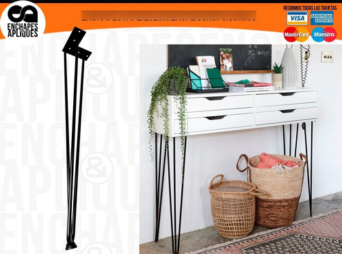 Imagen 3 de 5 de Pata Mesa Base Mueble Diagonal 71cm Metálica X 4unds