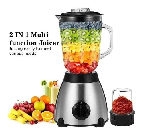 Juguera Frasco De Vidrio 1,5 L Acero Color Negro con plateado