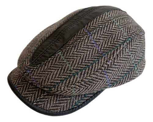 Boinas De Lana De Cuero Auténtico For Hombre, Gorro De