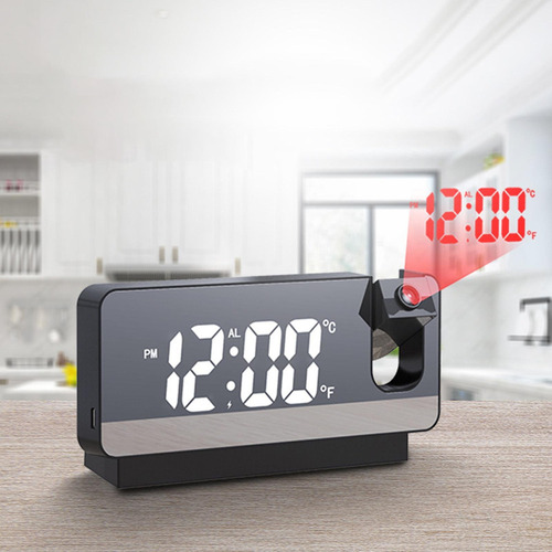 Zz Proyector Led Digital Reloj Despertador Pared Techo