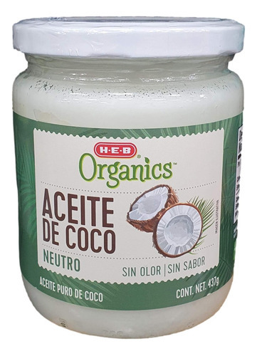 Aceite De Coco Organico Neutro 437gr