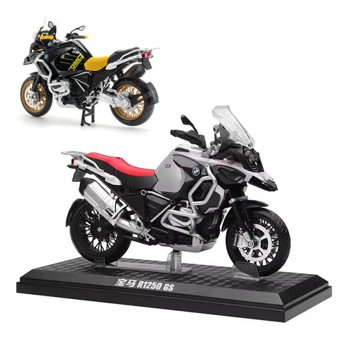 Bmw R1250 Gs Miniatura Metal Moto Con Base Expositora 1/12