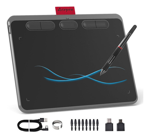 Tableta Dibujo Tableta Gráfica Acepen Con Lápiz Óptico Sin A