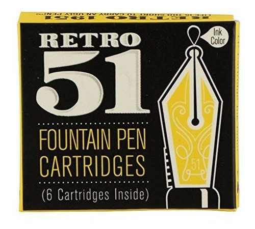 Cartuchos Lapiceras Estilograficas Retro 51 Negro Pack 6