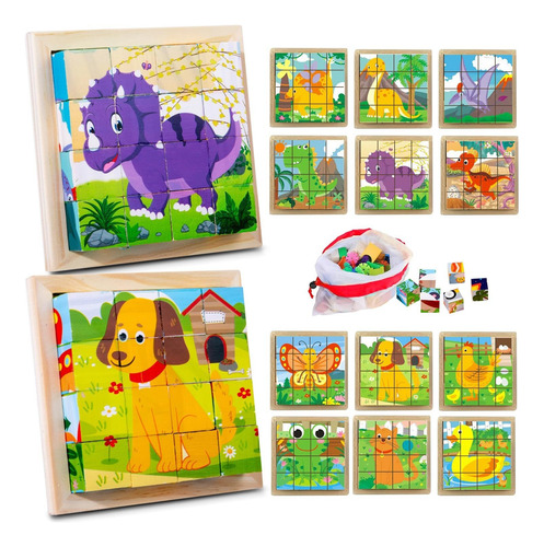 Juguetes Rompecabezas Cubos, Puzzle 3d De 6 En 1 Montessori