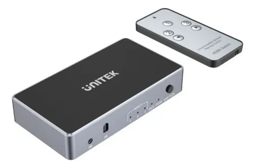 Switch Unitek Hdmi 4k 3 Puertos Control 3 Entradas, 1 Salida