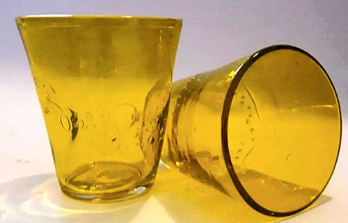 Vasos De Vidrio X6 Mexicano Color Amarillos 