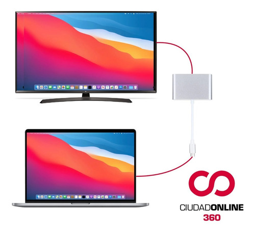 Imagen 8 de 10 de Adaptador Hub Usb C A: Audio / Hdmi / Vga - Pc O Mac