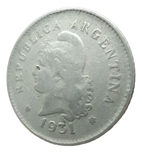 Antigua Moneda 10 Centavos Níquel Argentina 1931 Cj# 119 #4