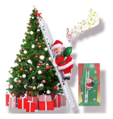 Santa Claus Con Movimiento Sube/baja Escalera Adorno Navidad