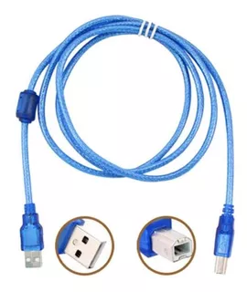 Cable Usb 2.0 Para Impresoras Escaner 1.5 Metros Siliconado