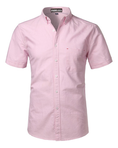 Camisa Oxford Para Hombre, Camisa De Vestir De Manga Corta P