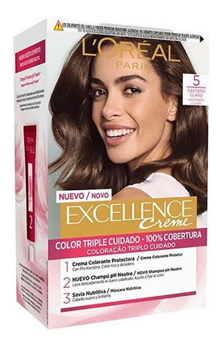 Tinta Loreal Excellence 5 Color Castaño Claro