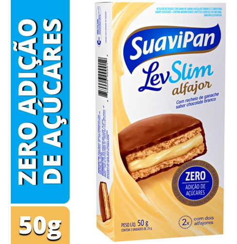 Alfajor Recheado C/ Chocolate Branco Zero Suavipan - 2 Unid