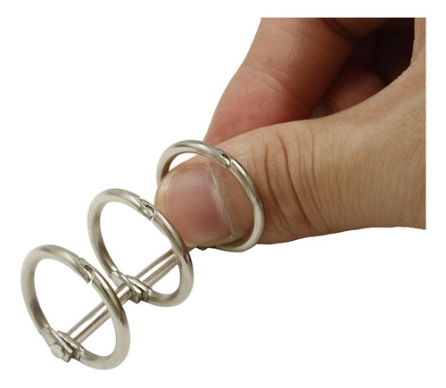 Ganchos De 3anillos 20mm Para Carpeta Agenda Plateados 20u