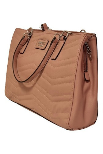Bolsa Guess Satchel Capitonada Rosa