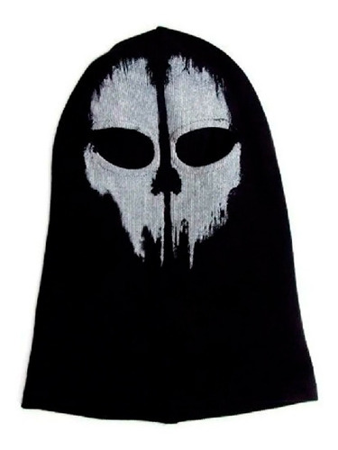 Mascara Balaclava Tactica Call Of Duty Ghosts Moto W1016 C Color Negro Diseño De La Tela Liso