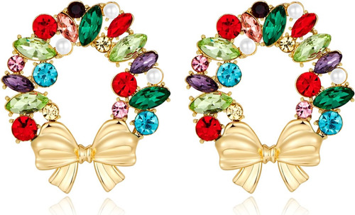 Yujie Pendientes De Navidad Para Mujer, Pendientes Coloridos
