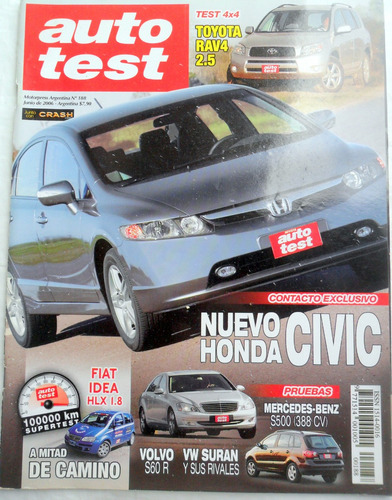 Auto Test 188 Honda Civic, Toyota Rav4, Volvo S60r, Vw Suran