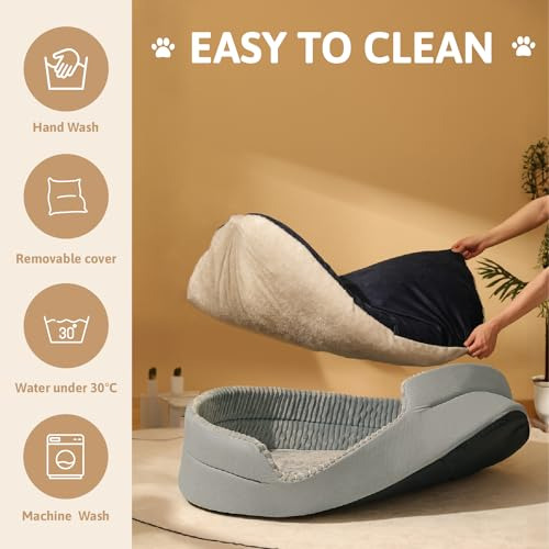 Cama Para Perro Cálida Y Lavable, Soporte De Espuma, Extraíb