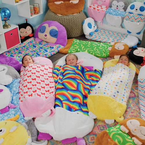 Saco De Dormir Plegable Y Almohada Divertida Para Niños Color Unicornio Ubicación De La Cremallera Derecho
