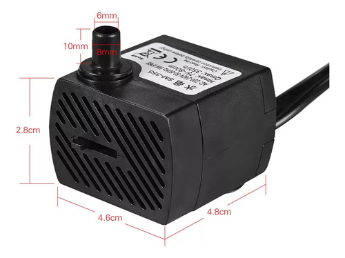 Bomba De Agua Sumergible De 350 L/h Y 5 W Con 4 Luces Led Ul