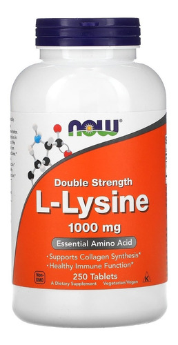 L-lysine 1000 Mg 250 Tablets L Lisina Now Foods Contra Herpes