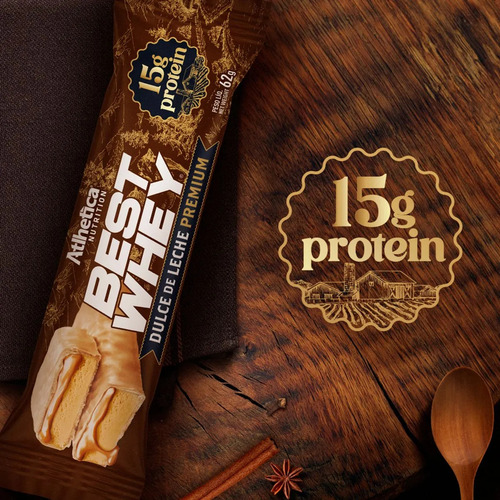 12 Barras Best Whey 15grs Dulce De Leche - Atlhetica