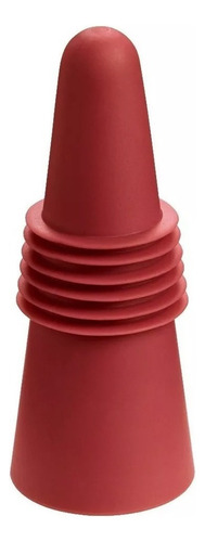 Tapon Para Botella Vino Cono Silicona Lurch Color Rojo