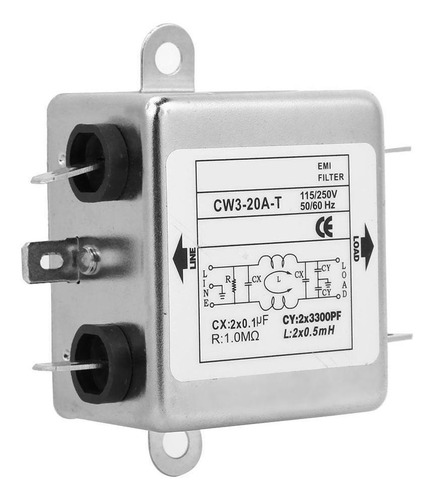Filtro Emi De Alimentación Monofásico Cw3-20a-t Filtro De Fu