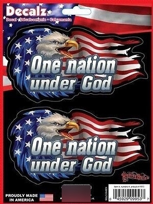 Decal Sticker Usa American Flag Bald Eagle One Nation Un Cck