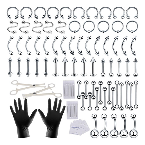 Nafaboig Kit De 94 Piercings De Tabique Para Todo El Cuerpo,