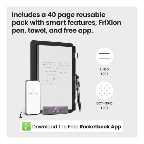 Portátil Reutilizable Rocketbook Pro 20 Smart Smart, Talla