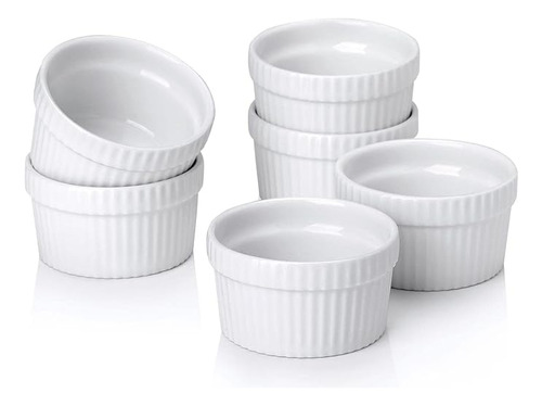 Mini Ramekins Juego 6 Platos Porcelana Para Souffle Porcelan