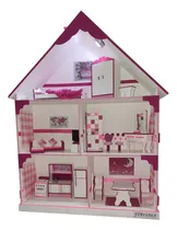 Comprar Casita De Muñecas Pintada Y Armada Con Muebles Incluidos