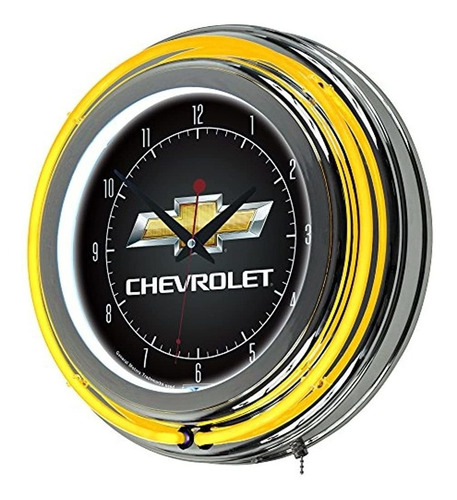 Chevrolet Chrome Double Ring Neon Clock 14