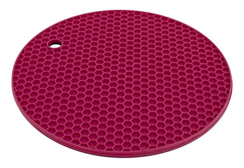 Descanso De Panela Redondo De Silicone Vermelho Euro Home