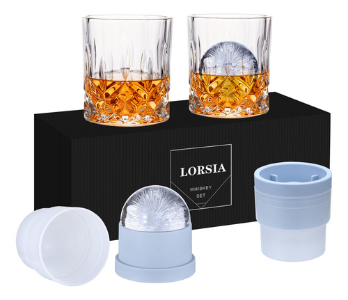 Whisky Rocks - Juego De 4 (2 Vasos De Bourbon De Cristal, 2