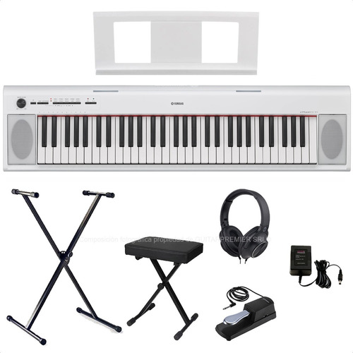 Teclado Piano Digital Yamaha Np-12b Soporte Banqueta Pedal