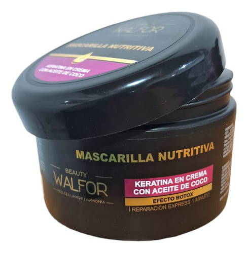 Mascara Capilar Walfor Keratina En Crema Aceite Coco Efecto Botox Nutritiva X250grs