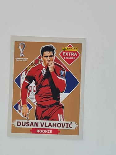 Lámina Extra Sticker Mundial Qatar Dusan Vlahovic Bronce