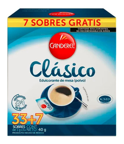 Sustituto De Azucar Canderel Polvo Clasico 40 Sobres De 1g
