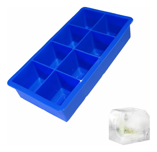 Cubetera De Silicona Xl Ionify Para 8 Cubos De Hielo Color Azul
