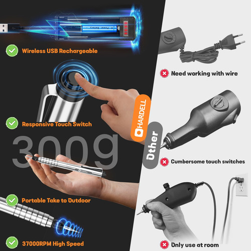 Bolígrafo De Grabado Eléctrico Hardell 37000rpm Usb