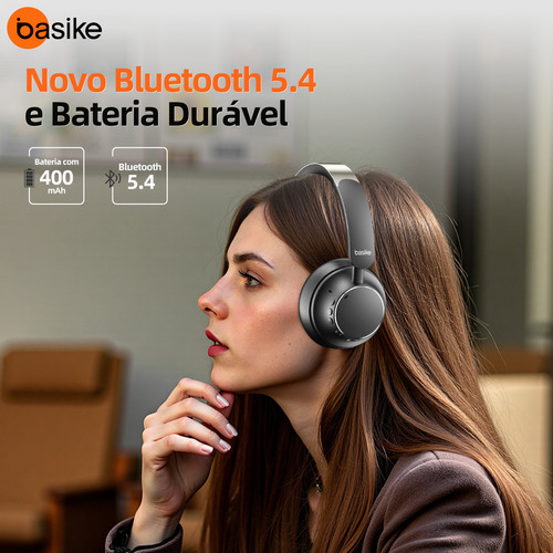 Fone de Ouvido Sem Fio Bluetooth Com Redução De Ruído Do Anc Cancelamento De Ruído Ativo Headphone, Som Surround 3d, Certificação Hi-pure Audio, 35 Horas Reprodução Headset Com Microfone, (preto)