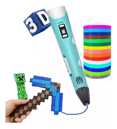 Caneta 3d Pro + Filamentos + Fonte Usb E Suporte - Infantil