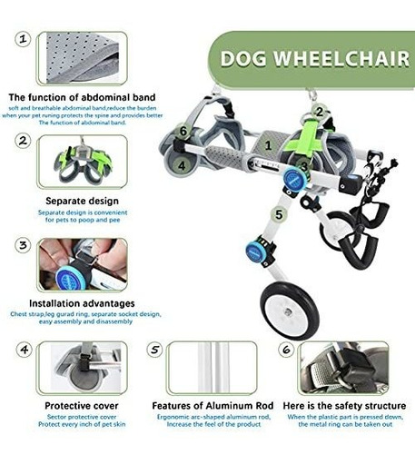 Imagen 6 de 6 de Silla De Ruedas Plegable Para Perros Para Patas Traseras-dog
