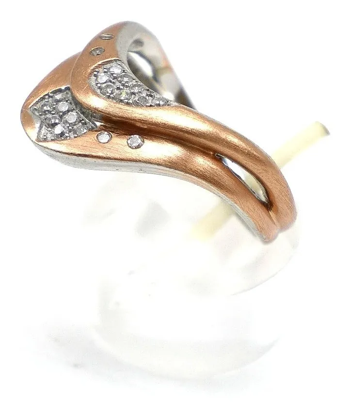 Anillo De Plata 925-oro Y Zafiros Blancos